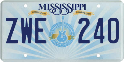 MS license plate ZWE240