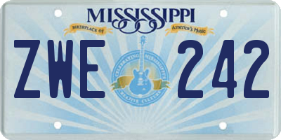 MS license plate ZWE242