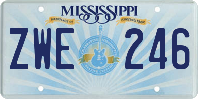 MS license plate ZWE246