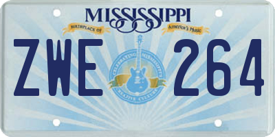MS license plate ZWE264