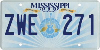 MS license plate ZWE271