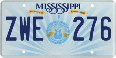 MS license plate ZWE276