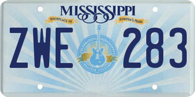 MS license plate ZWE283