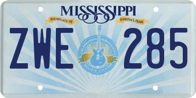 MS license plate ZWE285