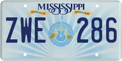 MS license plate ZWE286