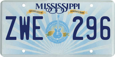 MS license plate ZWE296