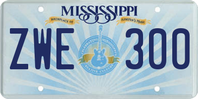 MS license plate ZWE300