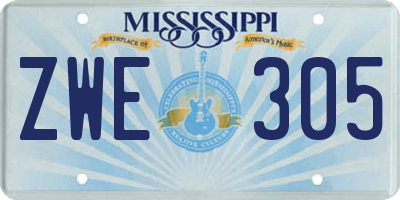 MS license plate ZWE305
