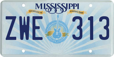 MS license plate ZWE313
