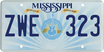 MS license plate ZWE323
