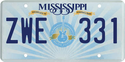 MS license plate ZWE331