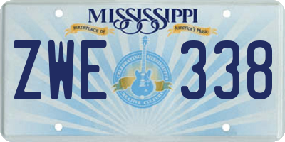 MS license plate ZWE338