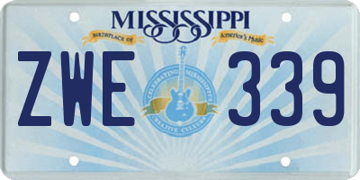 MS license plate ZWE339