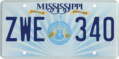 MS license plate ZWE340