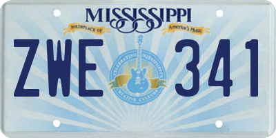 MS license plate ZWE341