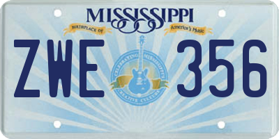 MS license plate ZWE356