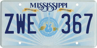 MS license plate ZWE367