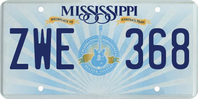 MS license plate ZWE368