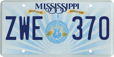 MS license plate ZWE370