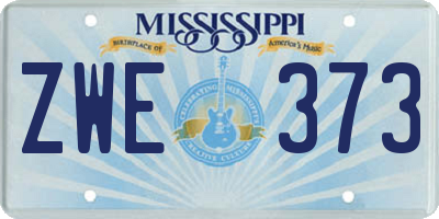 MS license plate ZWE373