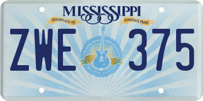 MS license plate ZWE375
