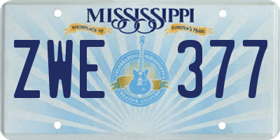 MS license plate ZWE377