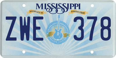 MS license plate ZWE378