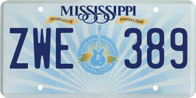 MS license plate ZWE389
