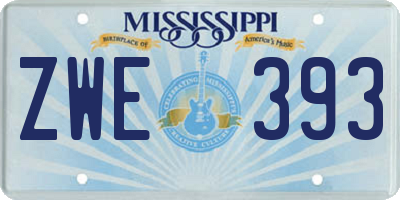 MS license plate ZWE393