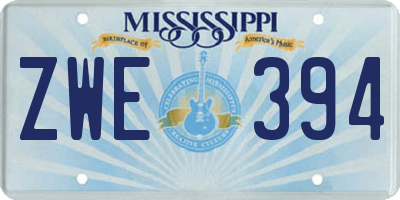MS license plate ZWE394