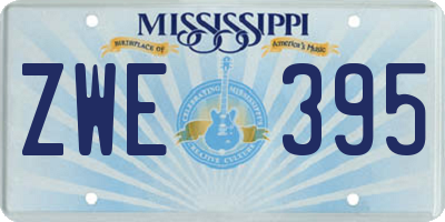 MS license plate ZWE395