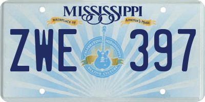 MS license plate ZWE397