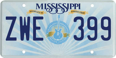 MS license plate ZWE399
