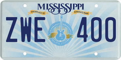 MS license plate ZWE400