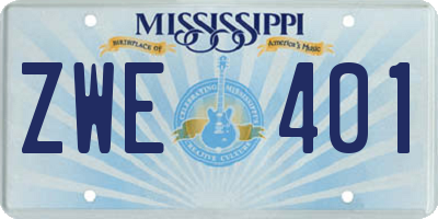 MS license plate ZWE401