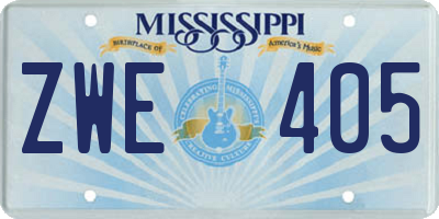 MS license plate ZWE405