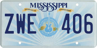 MS license plate ZWE406