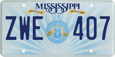 MS license plate ZWE407