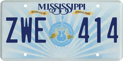 MS license plate ZWE414