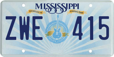 MS license plate ZWE415