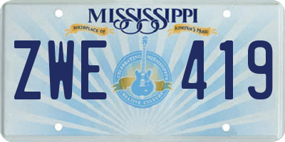 MS license plate ZWE419