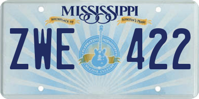 MS license plate ZWE422