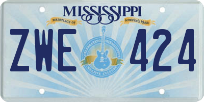 MS license plate ZWE424