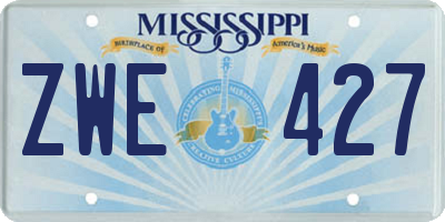 MS license plate ZWE427