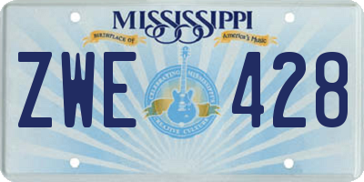 MS license plate ZWE428