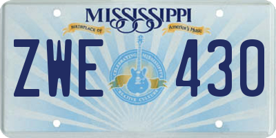 MS license plate ZWE430