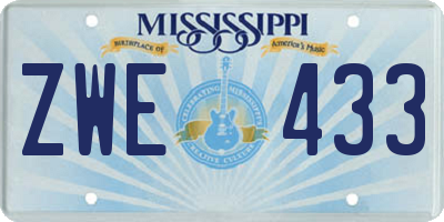 MS license plate ZWE433