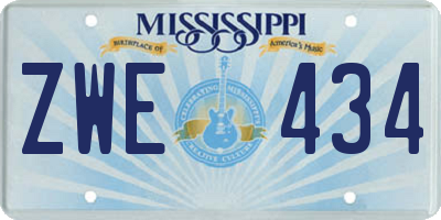 MS license plate ZWE434