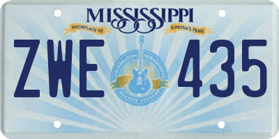 MS license plate ZWE435