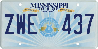 MS license plate ZWE437